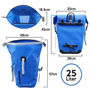Bomence Fahrradtasche für Gepäckträger, 100% wasserdicht, blau, Wegbereiter Bild 4