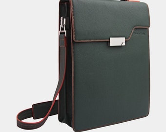 London Rucksack Deep Green aus hochwertigem, genarbtem Leder handgefertigt