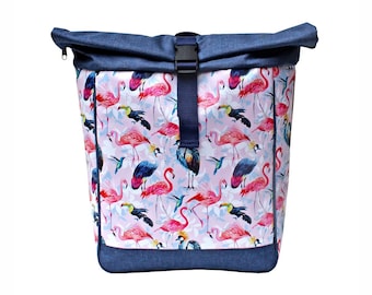 IKURI KOMBI Fahrradtasche / Rucksack mit Befestigung Wasserdicht Gepäcktasche Satteltasche Design Pajaros