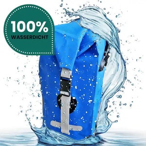 Bomence Fahrradtasche für Gepäckträger, 100% wasserdicht, blau, Wegbereiter Bild 3