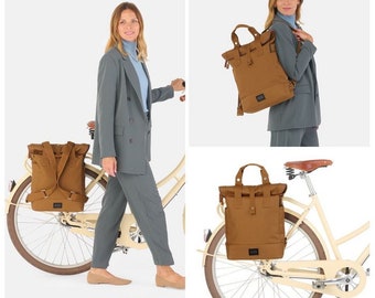 Weathergoods Zweden fietstas rugzak CITY BIKE Pack Cognac met bevestigingsset