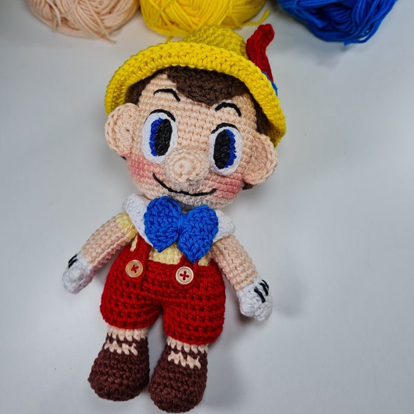 Patron Pinocchio PDF ANGLAIS | Amigurumi pinocchio pas à pas à tricoter