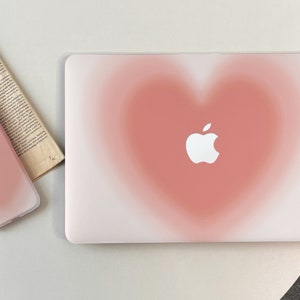 Cute Pink Heart MacBook Shell Case Cover For New MacBook M1 Pro 14 M1 Air 13 A2338, A2337 Macbook Pro 15 16 Case, Apple Laptop