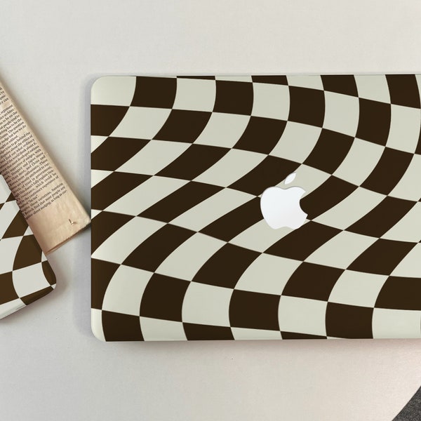 Brown Checkerboard Hard Case pour Macbook Air 11/13 New Pro 13/14/15/16 2008-2021 Idea Gift Unique Laptop Case