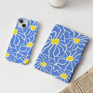 Custodia Kindle con motivo floreale retrò blu per Kindle 11 Paperwhite 1/2/3, Paperwhite 11a generazione 12a 6,8'' 7'' Custodia Kindle 2024 Colorsoft, Custodia Kindle