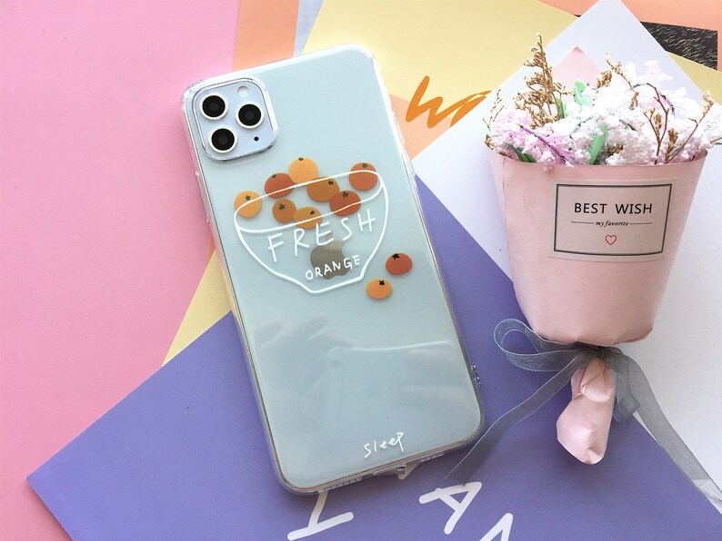 Orange Fresh Fruits Clear Original Phone Case iphone 6 6s 7 8 Plus X Xr Xs Xsm 11 Pro Max case Flexible Silicone Protective Cover\u00a0