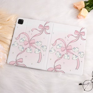 Cute Rabbit iPad Case Bow Decor For iPad Air 3/4/5,iPad 10/9/8,iPad 9.7 10.2 10.9 11 12.9 inch,iPad Mini 6 5 iPad 2022 2021 Pro Air Case image 4