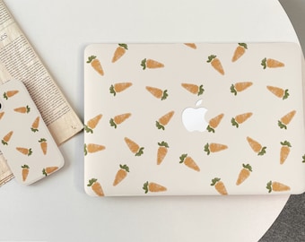 Cute Carrot MacBook Hard Case Cover For New MacBook Pro 13 14 15 16 ,M1 M2 Air 13 A2681, A2337, A2338, Unique Apple Laptop 2022 2021 2020