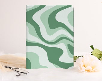 Green Abstract Art iPad Case Cover For iPad Air 3/4/5,iPad 10/9/8,iPad 9.7" 10.2" 10.9" 11" 12.9 inch,iPad Mini 6 5 iPad 2022 2021 Pro Case