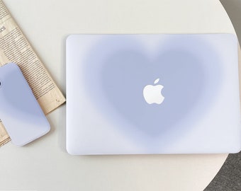 Cute Purple Heart MacBook Shell Case Cover For New MacBook Pro 14 M1 M2 Air 13 A2338, A2337 Macbook Pro 15 16 Case, Apple Laptop Case