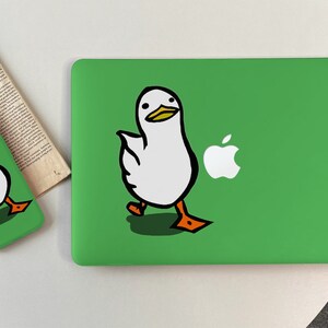 Cartoon Duck Green MacBook Shell-hoes voor nieuwe MacBook Pro 13 14 15 16, M1 M2 Air 13 A2681, A2337, A2338, Apple-laptop 2022 2021-2020