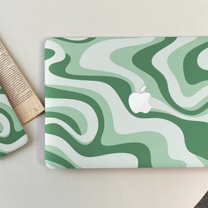 Groene abstracte kunst MacBook Shell-hoes voor nieuwe MacBook Pro 13 14 15 16, M1 M2 Air 13 A2681, A2337, A2338, Apple-laptop 2022 2021-2020
