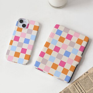 Kindle-hoesje gekleurd dambord voor Kindle 11 Paperwhite 1/2/3, Kindle Paperwhite 6,8-inch hoesje, Kindle 11e 12e hoes, trendy Kindle-hoes