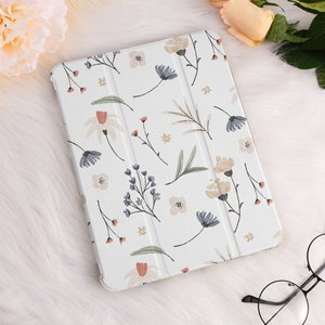 Custodia per iPad con stampa floreale retrò per iPad Air 4/5/6, iPad 10/9/8, iPad 9.7" 10.2" 10.9" 11" 12.9 pollici, iPad Mini 6 5 4, iPad Air Pro
