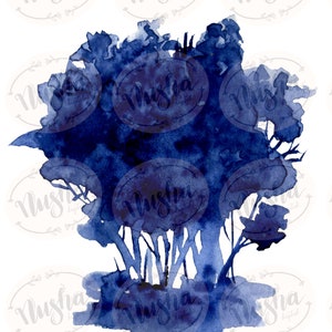 Watercolour trees clip art. 6 individual png trees creative | Etsy