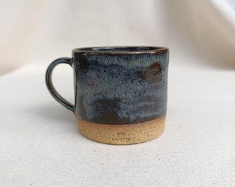 Handmade Blue Ceramic Mug | Deep Blue Pottery Cup | Unique Coffee & Tea Gift