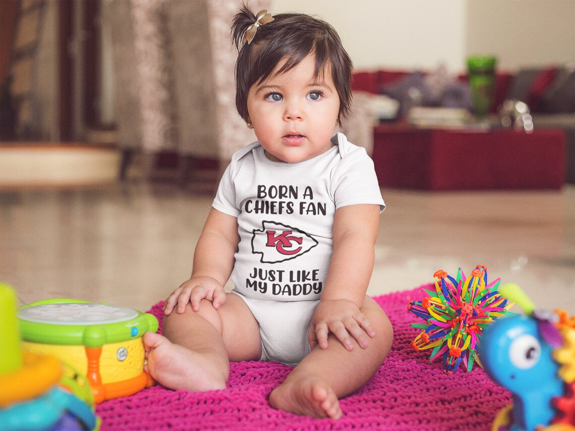 Born A Chiefs Fan Kansas City Chiefs Baby Outfit Chiefs Etsy