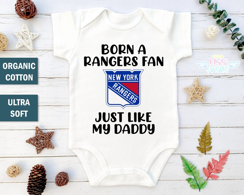 New York Rangers Baby Outfit Born a Rangers Fan Rangers Baby Etsy
