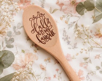 Fall Pumpkin Wooden Spoon | Engraved Autumn Kitchen Decor | Fall Housewarming Gift (L142)