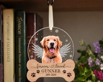Pet Memorial Ornament | Angel Dog Acrylic Tree Hanging Decor | Pet Loss Tribute (B164)