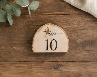 Rustic Wooden Table Numbers  | Natural Wood Slice Decor | Wedding Reception Party Table Signs (L137)