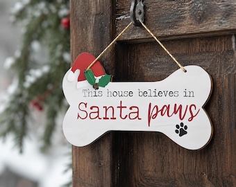 Christmas Wooden Ornament | Rustic Pet Holiday Hanging Decor | Festive Winter Decoration (B173)
