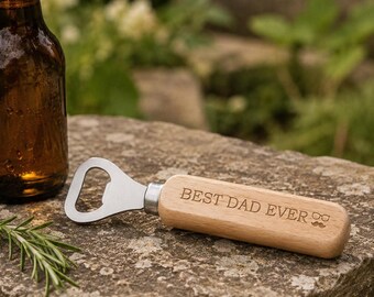 Best Dad Ever Bottle Opener | Wooden Beer Opener Gift | Father's Day Present (L161)