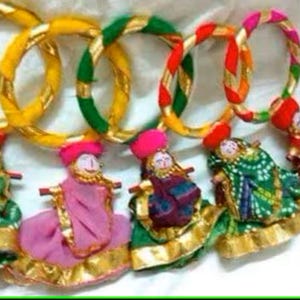 Rajasthani Puppet Bangles: Gota Patti Hathphool, Bridal Jewelry Gift