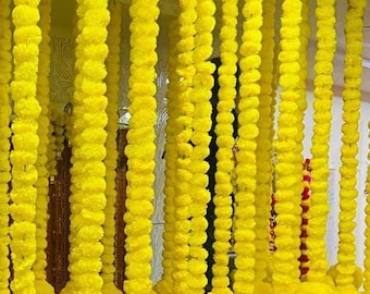 Mehndi Haldi Decor: Flower Bell Garland - Customizable Colors