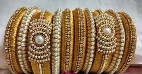 SILK Thread BANGLES in bright colors for CEREMONIAL use - Indian Festivals