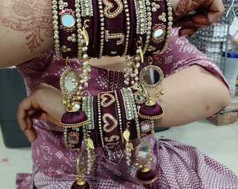 Burgundy Silk Thread Bangles: Indian Jewelry, Handmade Latkan Bangles
