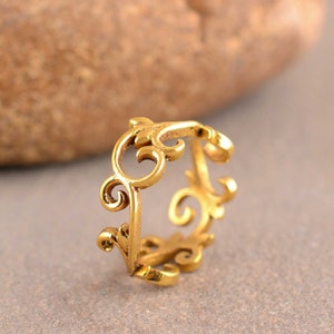 Filigree ring, Brass Gold ring, Boho ring, Bohemian classic, gift for her, Brass gold ring , handmade ring, Jewellry