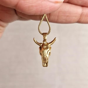 Bull Skull Necklace Skull Jewelry Cow Skull Charm Necklace Southern Jewelry Southwestern Jewelry Longhorn Skull Necklace