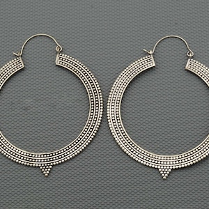 gold big Pointed hoops earrings boho earrings dainty earrings African earrings ethnic Brass earrings geometric earrings wife gift for mom