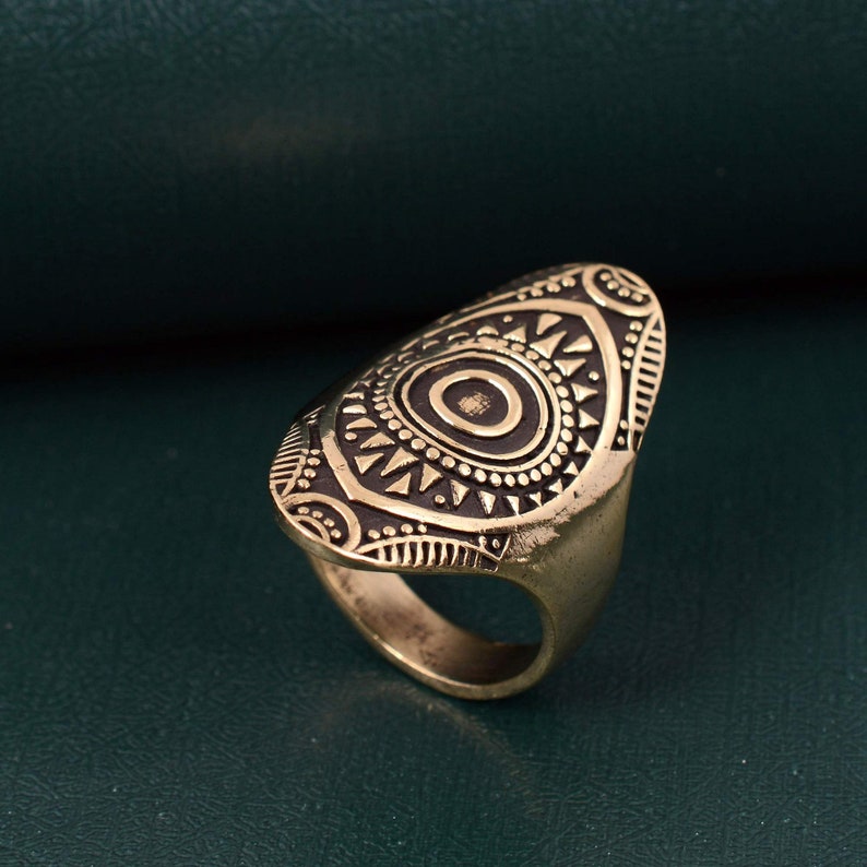 Mandala Ring Sacred Geometry Ring Boho Ring Wide Ring - Etsy
