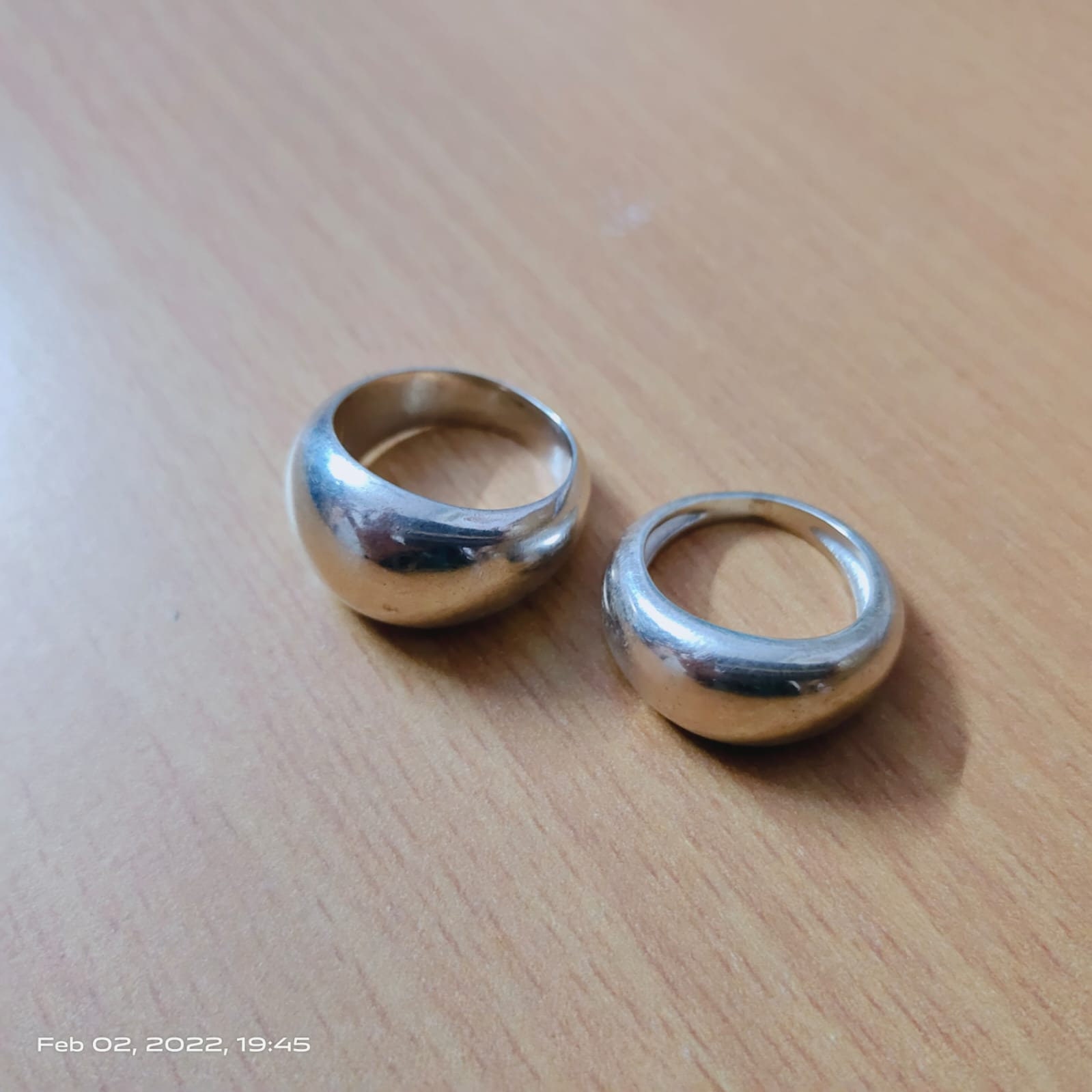 Chunky Silver Plated Dome Ring Set: Modern Statement Rings - Etsy