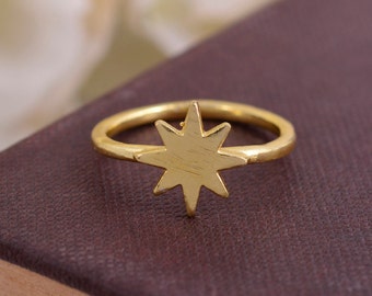 Brass Star Ring: Celestial Stacking Ring