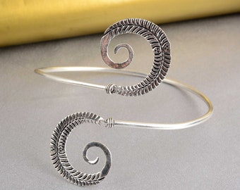 Silver Large Spiral Armlet | Tribal Body Jewellery