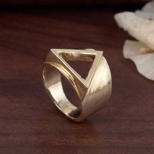 Dreieck Ring, Geometrische Ring, Blank Dreieck Ring, Breite Ring, Geometrische Ring, Statement Ring, Art deco Ring, unisex Ring