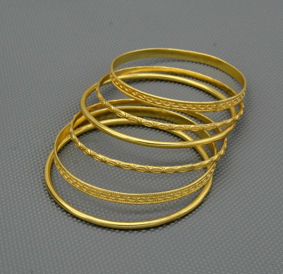 Goddess 6 PIECE Bangle Set, Stackable Bracelets, Boho 