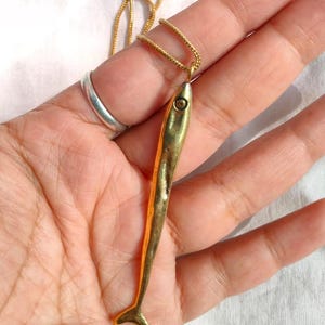 Sardine Fish Necklace - Sardine Charm - Fish Necklace - Pendant Necklace - Charm Necklace - Handmade Necklace - gift for her