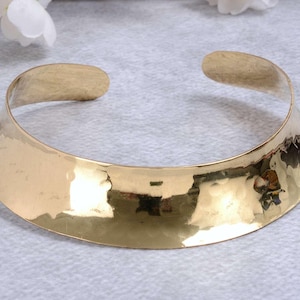 Brass Ethnic Choker Necklace || Torque Necklace || Rigid Hammered Collar Necklace || Tribal Choker || Viking Torque || Celtic Torque