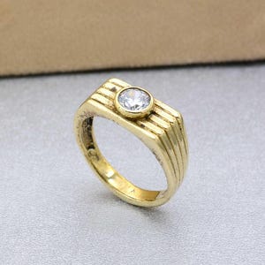 Brass Moon Stone Ring - rainbow moonstone ring - aesthetic rings - Moonstone ring - minimalist crystal rings