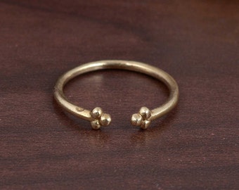 Paar Gold Zehenring für Frauen, offener Zehenring, gepunkteter Zehenring, verstellbarer Zehenring, minimalistischer Ring, Midi-Ring, Band Zehenring, Boho Ring