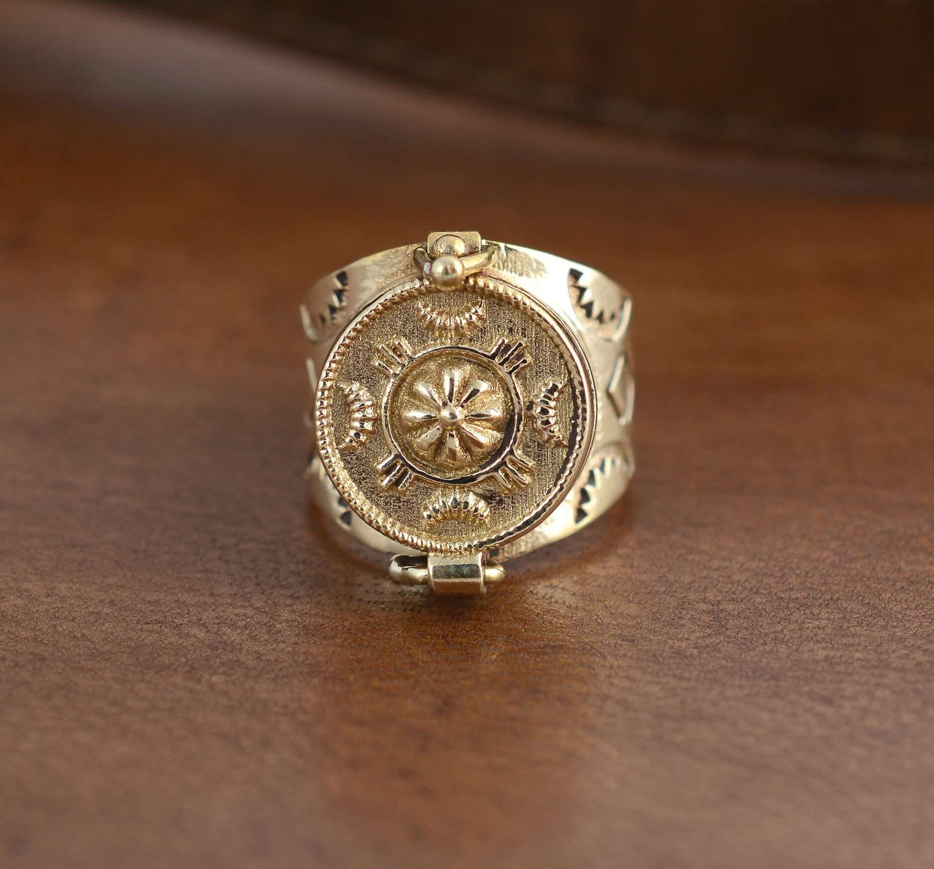 秘密の毒の指輪、金メッキの毒の指輪、ユニークな毒の指輪、秘密の