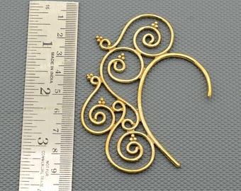Brass Swirl Ear Cuff: Ear Climber gift for her