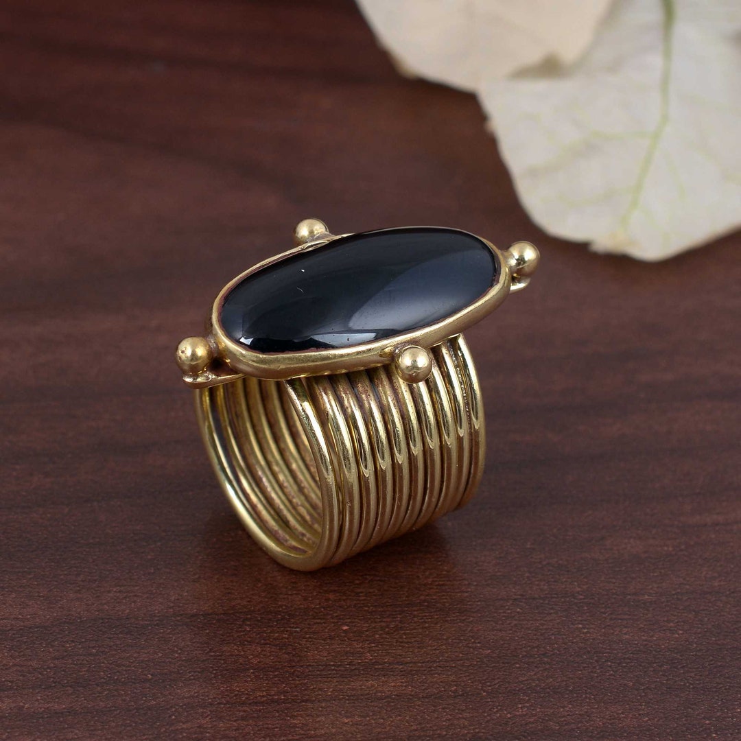 Square Obsidian Ring Black main image 0