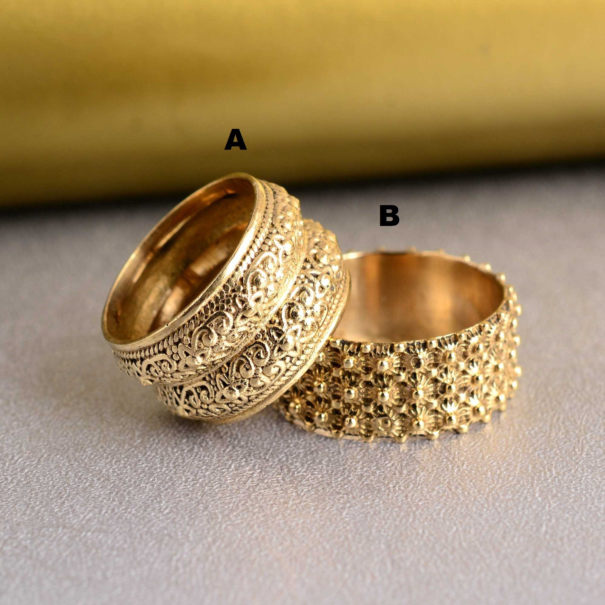 Memoir Gold plated designer finger band, Challa, finger ring Man women :  Amazon.in: Fashion