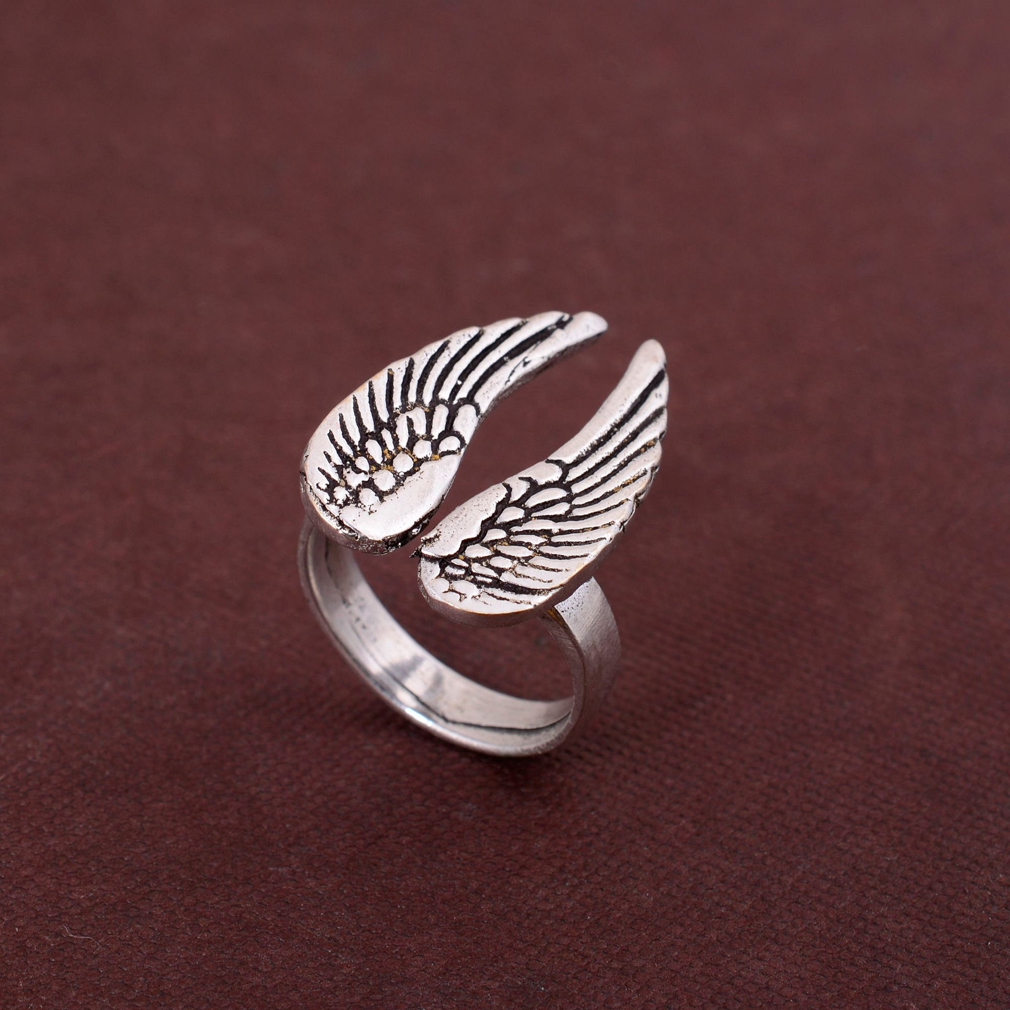 Adjustable Angel Wings Ring Angel Wings Ring Silver and Etsy