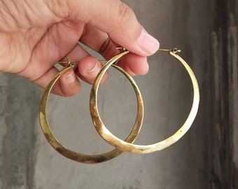 Bohemian earrings, brass Hoop earrings, boho earrings, handmade jewelry, ethnic earrings,  gold, personalized gift, Earrings